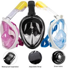 Maschera subacquea intera integrale snorkeling SUB immersione boccaglio colorata