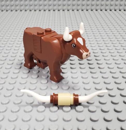 Lego mucca marrone rossastra - mucca,