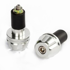 2x Contrappesi Stabilizzatori 17mm Manubrio Moto Scooter Alluminio Argento