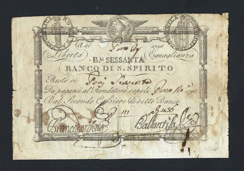 Banconota repubblica romana - romana, 60