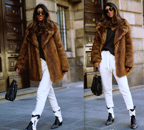 Cappotto zara ecopelliccia con - ecopelliccia,