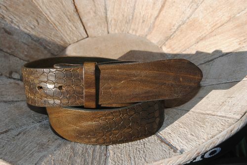 Cintura pelle wave - "wave, turtle