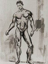 Quadro nudo maschile bianco e