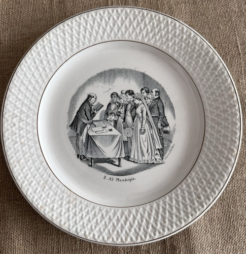 Antico piatto società - antico,
