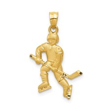 14k Yellow Gold Hockey Player