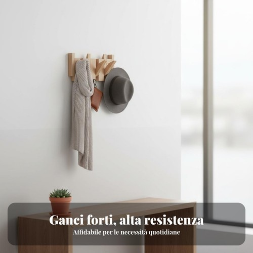 Attaccapanni muro legno - attaccapanni,