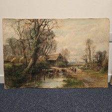 Antico acquerello paesaggio