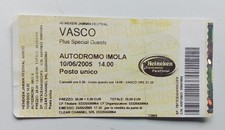 VASCO ROSSI RARO BIGLIETTO CONCERTO HEINEKEN JAMMIN' FESTIVAL IMOLA GIUGNO 2005