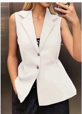 Gilet lungo donna Zara bianco