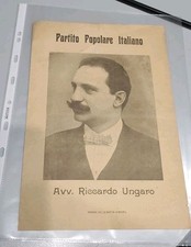 Partito Popolare Italiano manifesto AVV. Riccardo Ungaro tipografia Benevento...
