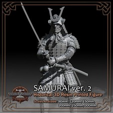 Samurai Feudale Giappone 2 - Scala da 1/18 a 1/6 - Modellino Modellino Kit Resina Stampato 3D
