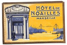 Etichetta bagaglio grande Hotel de Noailles Marsiglia 4" x 6" con portiere - ponte