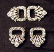 Set Vintage Spilla + Orecchini "Le Monde des Bijoux" – Argento 800 con Strass