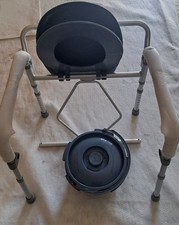 SEDIA DA COMODO COMODA WC IN ALLUMINIO 4 FUNZIONI IN 1 PIEGHEVOLE SGABELLO DOCCI