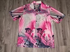 Napili camicia hawaiana vintage anni 60 batik tribale tiki nativa Luau Aloha atomica