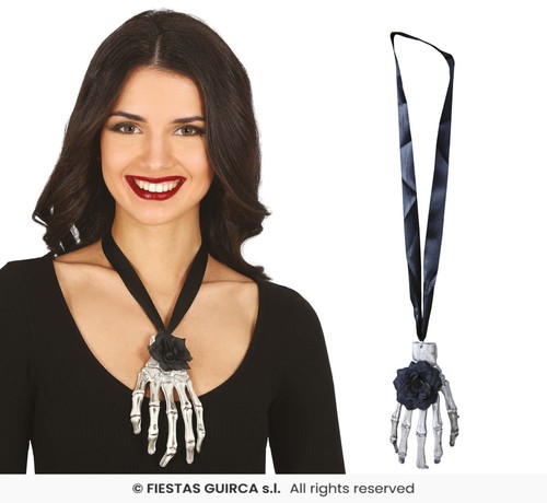 Collana mano scheletro horror - collana,