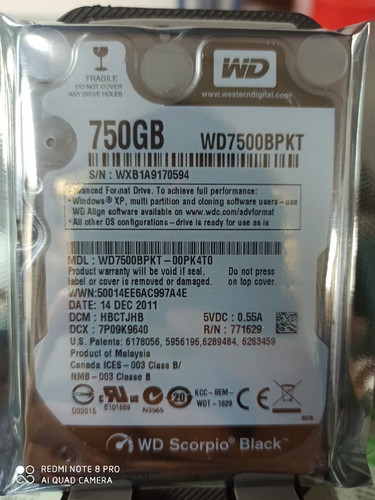 Western digital 750 - digital, gb