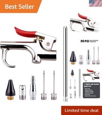 Compact 7-Piece Air Blow Gun Tools Kit with 90 PSI Pressure - Durable Design
