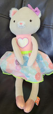 B Toys Softies Rosa CALI CAT Punta a Punta Ballerina Ballerina Peluche Cuore Usato in Ottime Condizioni