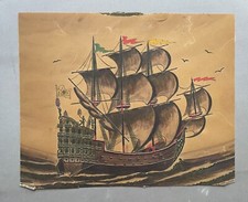 Nave, tre alberi, barca