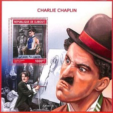 A3988 - Gibuti - ERRORE ERRORE ERRORE ERRORE Foglio ricordo: 2019, Charlie Chaplin, Cinema