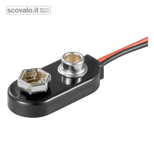 Connettore batteria clip - connettore, 9v
