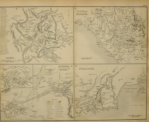 1851 hand coloured ancient map - coloured,