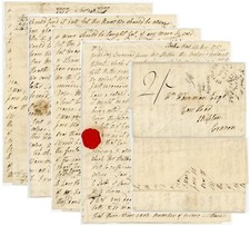 1813 LETTER HORSFALL to WAINMAN SCARCE 2s CHARGE to SKIPTON HUDDERSFIELD MILEAGE