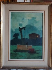 Renato Natali Strepitoso olio su tavola compensato  1940 Livorno Pittura Toscana