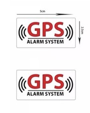 ADESIVI ANTIFURTO SATELLITARE GPS STICKERS AUTO MOTO SCOOTER 55X25MM ALLARME 2PZ