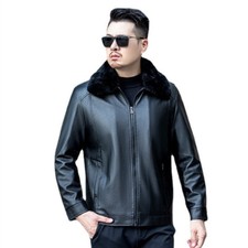 Giacca pelle uomo collo