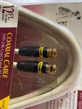 Cavo coassiale RCA 12 piedi con connettori F placcati oro 24K per home theater e scag