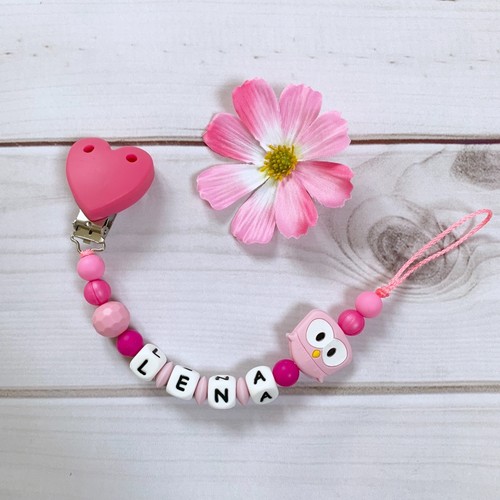 Nuckelkette fuchsia name pink - nuckelkette,