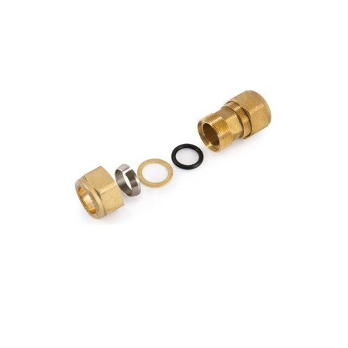Raccordo ottone giallo - ottone, doppio