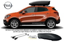 KIT BOX BAULE TETTO 400 LT. PORTAPACCHI SPECIFICO OPEL MOKKA.