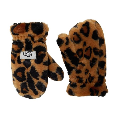 Faux fur mitten butterscotch - faux,