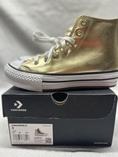 Chuck Taylor All Star EVA Lift Platform Metallic Gold Kids size 3 NEW