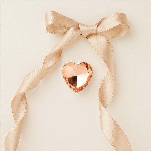 Calamita strass cuore oro rosa
