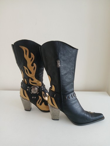 Stivali donna nuovi rock flame - stivali,