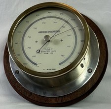 VINTAGE SHIPS MARINE BAROMETER, UTSUKI KEIKI - JAPAN, NAUTICAL, MOUNTED