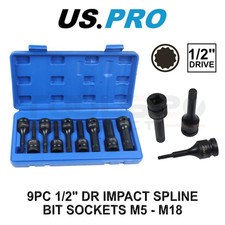 US PRO Tools 9 pz 1/2" Dr
