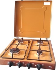 LAREL Fornello a Gas Campeggio Marrone GPL O METANO 4 fuochi da appoggio
