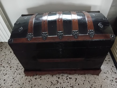 Antico baule legno laccato - legno,