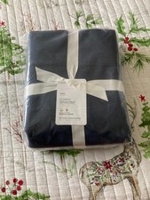 Set lenzuola king size Pottery Barn blu navy 400 fili percalle nuovo con etichette