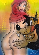 alvin silvrant cappuccetto rosso pennarello posca e vernice spray su tela 70x50