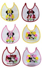 Set 6 Bavaglini Piccoli In Spugna Neonato Disney Minnie Mouse Retro In PVC