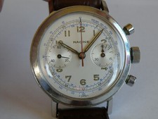 RACINE By GALLET-CRONO-ACCIAIO-OVERSIZE (37,5 MM)-CASSA A VITE-VENUS 188-RARO