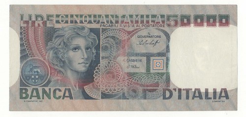 50000 lire volto - lire, donna