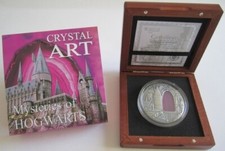 NIUE MYSTERIES OF HOGWARTS CRYSTAL ART CASTLE 2 OZ SILVER COIN 2$ 2015
