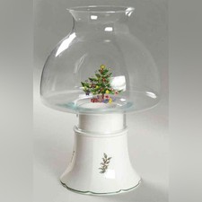 Vintage Nikko Japan | Albero di Natale natalizio lampada uragano e globo a cupola in vetro